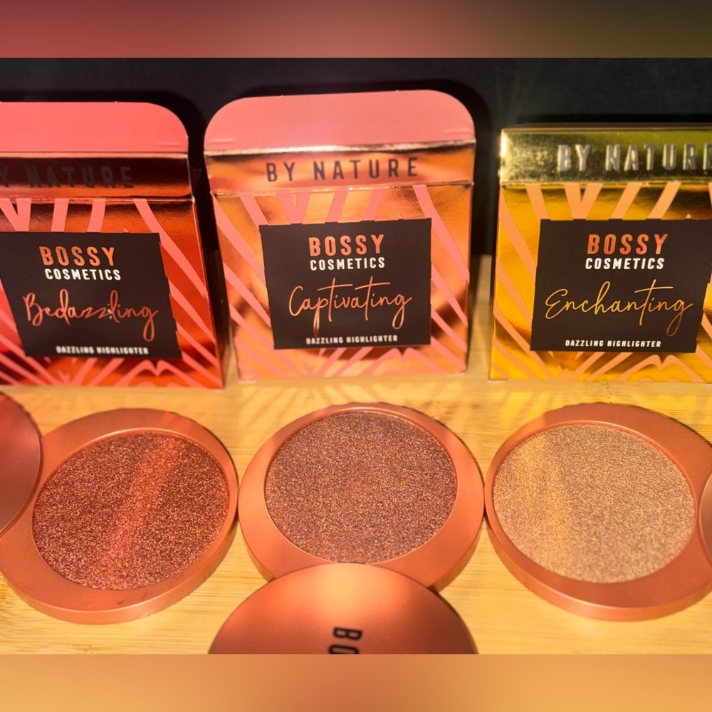 Bossy Cosmetics Dazzling Highlighter Set - Red, Gold, Pink - Picture 4 of 5